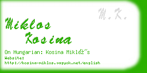 miklos kosina business card